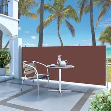 Vidaxl Uvlačna bočna tenda 120 x 300 cm smeđa