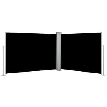 Vidaxl Uvlačiva bočna tenda 100 x 1000 cm crna