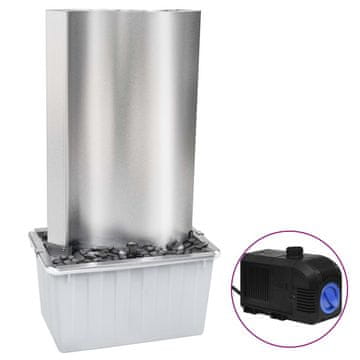 Vidaxl Vrtna fontana srebrna 60,2x37x122,1 cm od nehrđajućeg čelika