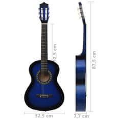 Vidaxl 8-dijelni set za učenje sviranja klasične gitare, 1/2" (100 cm), 34" (81 cm)