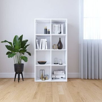 Vidaxl Polica za knjige, bijela, 66x30x130 cm, materijal na bazi drva
