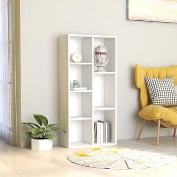 Vidaxl Polica za knjige, bijela, 50x25x106 cm, materijal na bazi drveta