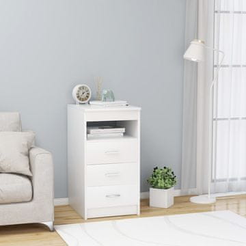 Vidaxl Komoda s ladicama, bijela, 40x50x76 cm, materijal na bazi drva