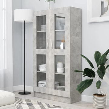 Vidaxl Vitrina Betonsko siva 82,5 x 30,5 x 150 cm Iverica