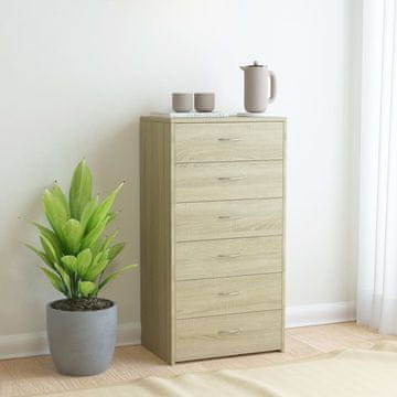 Vidaxl Komoda sa 6 ladica, Sonoma hrast, 50x34x96 cm, iverica
