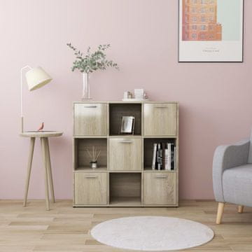 Vidaxl Polica za knjige, hrast sonoma, 90x30x90 cm, iverica