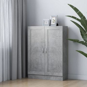 Vidaxl Biblioteka betonsko siva 82,5 x 30,5 x 115 cm, ploča