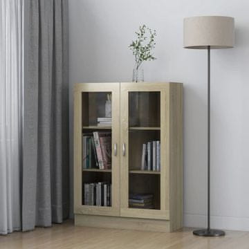 Vidaxl Vitrina, hrast Sonoma, 82,5 x 30,5 x 115 cm, iverica