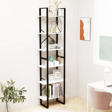 Vidaxl Biblioteka bijela 60x30x210 cm masivno borovo drvo