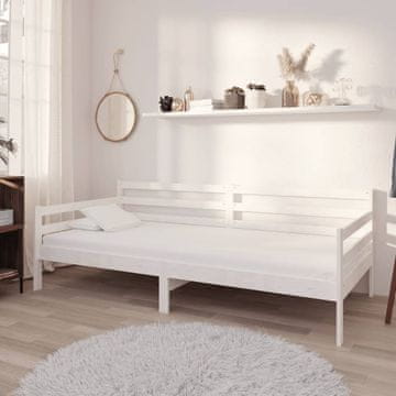 Vidaxl Dnevni krevet Bijeli masivni borov drvo 90x200 cm