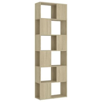 Vidaxl Ormarić za knjige / pregrada boja hrasta 60x24x186 cm drvena