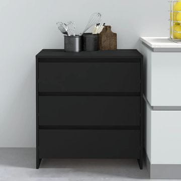 Vidaxl Komoda s ladicama, crna, 70x41x75 cm, materijal na bazi drva