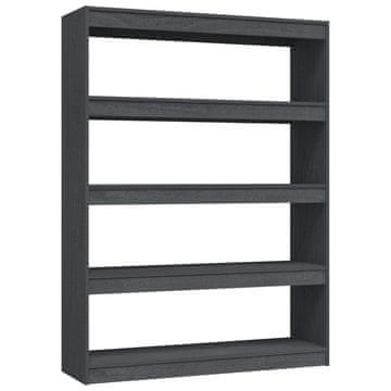 Vidaxl Ormarić za knjige / pregrada sivi 100x30x103 cm borovina