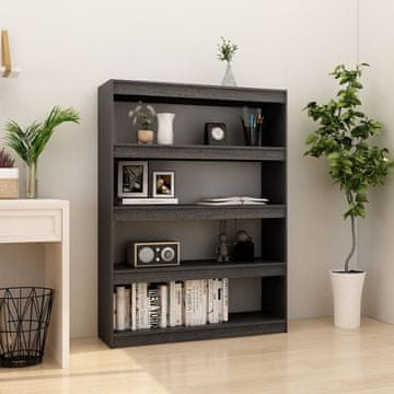 Vidaxl Polica za knjige/Pregrada siva 100x30x135,5 cm masivni bor