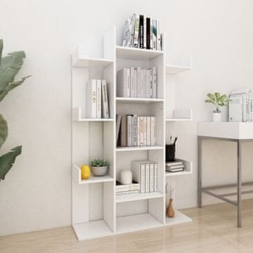 Vidaxl Polica za knjige, bijela 86x25,5x140 cm, materijal na bazi drveta
