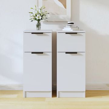 Vidaxl Ormarići, 2 kom, Bijeli, 30x30x70 cm, Materijal na bazi drva