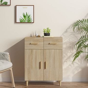 Vidaxl Komoda s ladicama, Sonoma hrast, 69,5 x 34 x 89 cm, Materijal na bazi drva