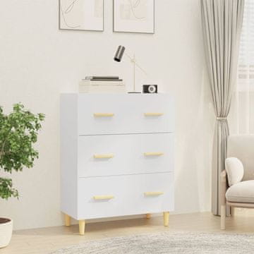 Vidaxl Komoda s ladicama, bijela, 70x34x90 cm, materijal na bazi drva