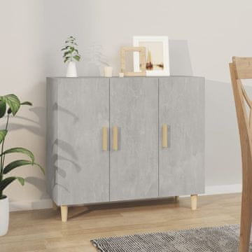 Vidaxl Ormarić Betonsko-sivi 90x34x80 cm Materijal na bazi drva