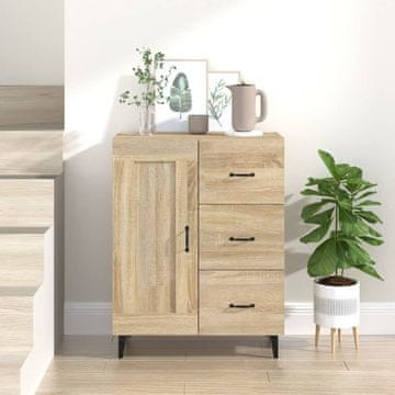 Vidaxl Komoda s ladicama, Sonoma hrast, 69,5 x 34 x 90 cm, Materijal na bazi drva
