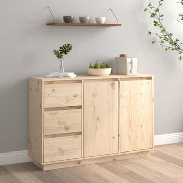 Vidaxl Ormarić, 111x34x75 cm, Masivno borovo drvo
