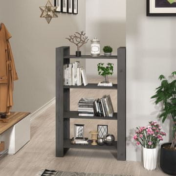 Vidaxl Biblioteka/Pregrada siva 80x35x125 cm borovina