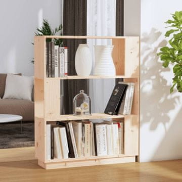 Vidaxl Polica za knjige/Pregrada 80x25x101 cm Masivno borovo drvo