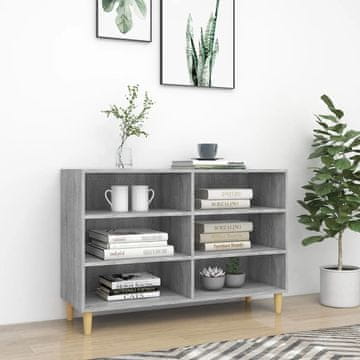 Vidaxl Komoda s ladicama, siva sonoma hrast, 103,5 x 35 x 70 cm