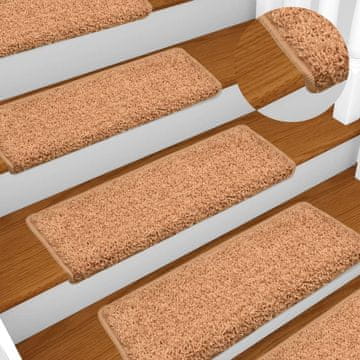 Vidaxl Prostirke za stepenice 15 kom 65x21x4 cm krem pravokutne rubove