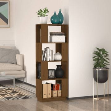 Vidaxl Polica za knjige/Pregrada boje meda 51x25x132 cm bor