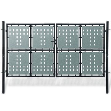 Vidaxl Crna jednokrilna ogradna vrata 300x150 cm