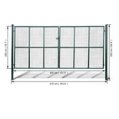 Vidaxl Mrežasta vrtna vrata 400x200 cm
