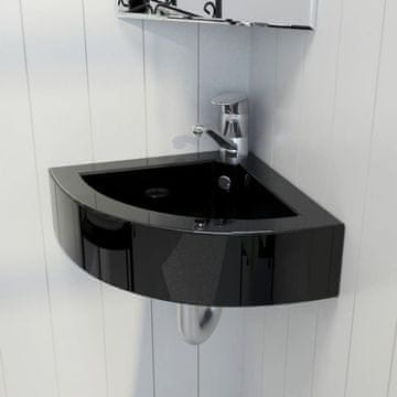 Vidaxl Umivaonik s preljevom 45 x 32 x 12,5 cm Crni