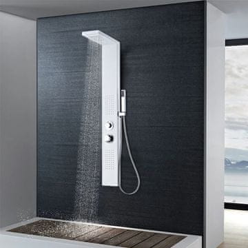 Vidaxl Tuš panel mat bijeli aluminij