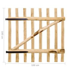 Vidaxl Jednostruka vrata za ogradu od drva lješnjaka 100 x 100 cm