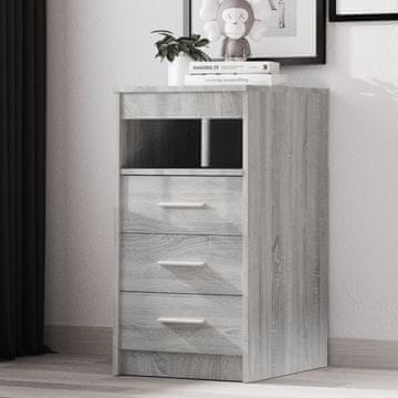 Vidaxl Komoda s ladicama, sivi hrast sonoma, 40x50x76 cm, materijal na bazi drva