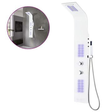 Vidaxl Panel za tuširanje aluminijski 20 x 44 x 130 cm bijeli