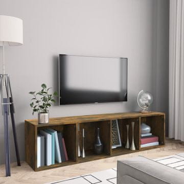 Vidaxl Polica za knjige/TV stalak dimljeni hrast 143x30x36 cm