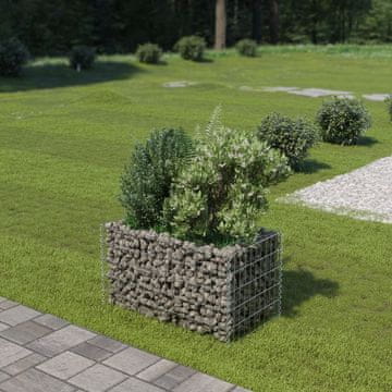 Vidaxl Podignuta gabionska posuda, pocinčani čelik, 90x50x50 cm