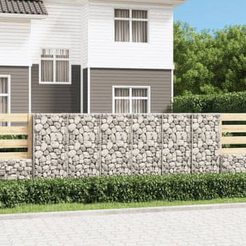 Vidaxl Gabionski zid s poklopcima, pocinčani čelik, 300x50x100 cm