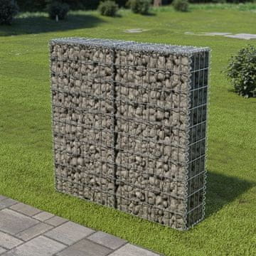 Vidaxl Gabionski zid s poklopcima, pocinčani čelik, 100x20x100 cm