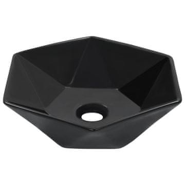 Vidaxl Umivaonik, 41 x 36,5 x 12 cm, Keramika, Crni