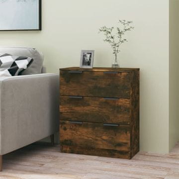 Vidaxl Komoda s ladicama, dimljeni hrast, 60x30x70 cm, materijal na bazi drva