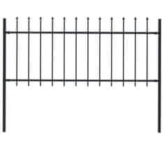 Vidaxl Vrtna ograda s vrhom koplja Čelik 181x80 cm Crna