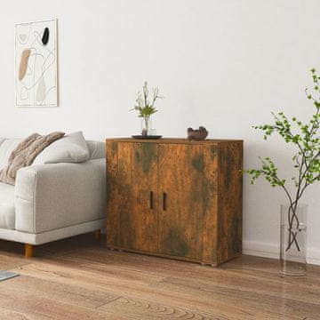 Vidaxl Ormarić dimljeni hrast 80x33x70 cm Materijal na bazi drva
