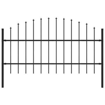 Vidaxl Vrtna ograda Woerden s vrhom koplja čelik 170x100 cm crna