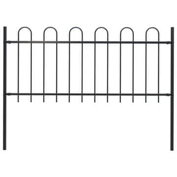 Vidaxl Vrtna ograda BOXTEL s obručem na vrhu čelik 181x100 cm crna