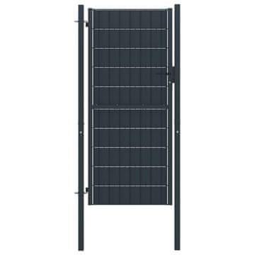 Vidaxl PVC i čelična vrata za ogradu 100x164 cm antracit boje
