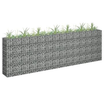 Vidaxl Podignuta gabionska posuda, pocinčani čelik, 270x30x90 cm