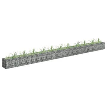 Vidaxl Podignuta gabionska posuda, pocinčani čelik, 450x30x30 cm